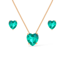 Conjunto Dourado Coração com Zircônia