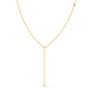 Colar Dourado Gravatinha com Pontos de Luz em Zircônia