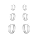 Trio de Argolas Lisas em Prata 925