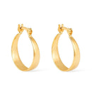 Brinco Dourado de Argola Média Lisa Chapada