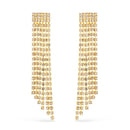 Brinco Dourado de Luxo com 123 Pedras de Strass